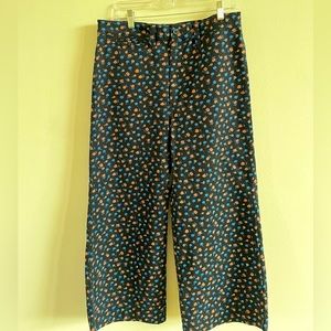 Madewell floral printed wide leg cropped Emmett high waisted pants